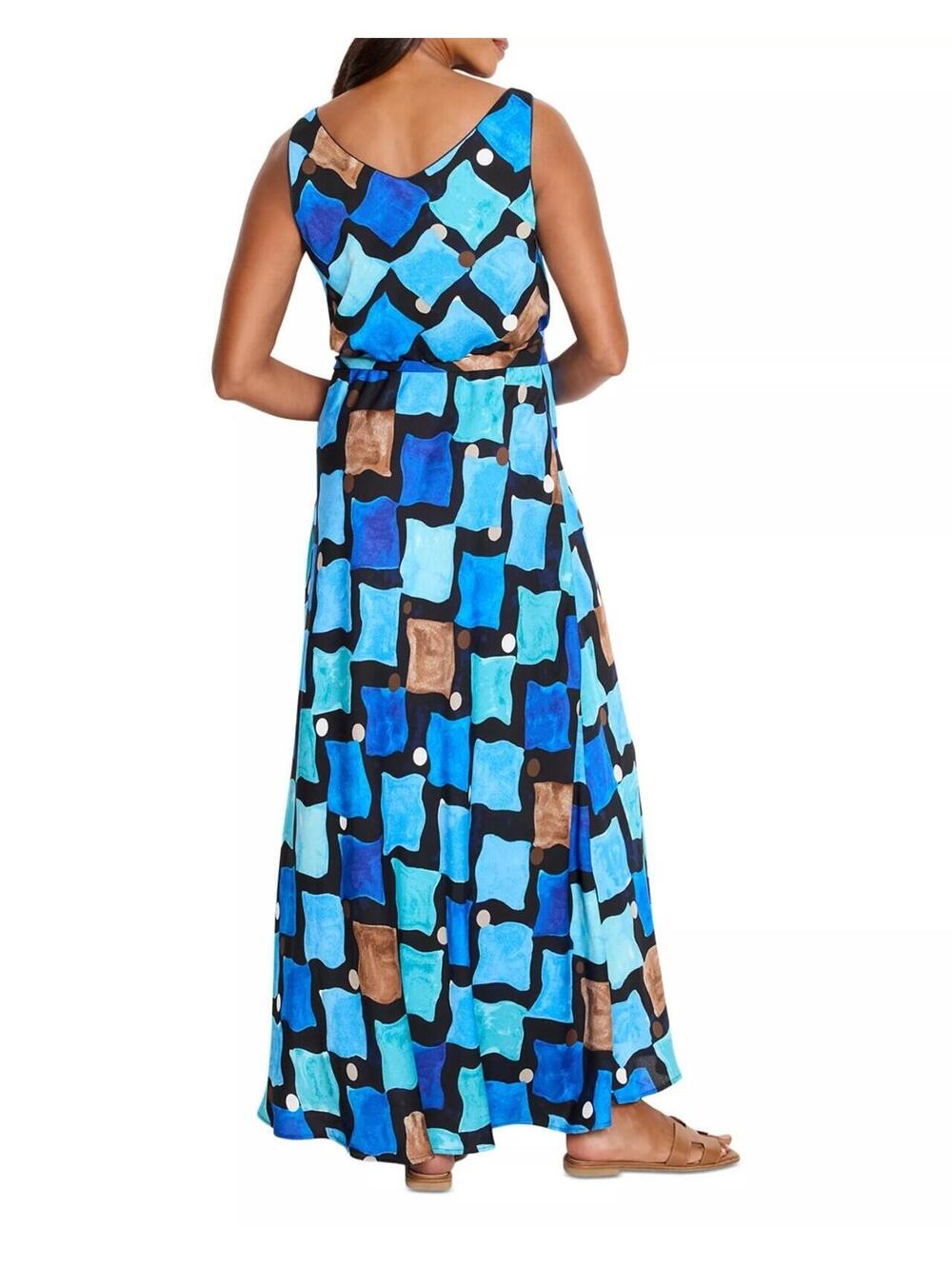 198$ NIC+ZOE Sea Glass Bianca Maxi Dress Women's Size XS Turquoise Aqua - Picture 2 of 3